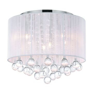 Water Drop Six Light Flush Mount in Chrome by CWI Lighting