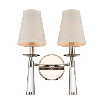 Baxter Two Light Wall Sconce in Polished Nickel by Crystorama