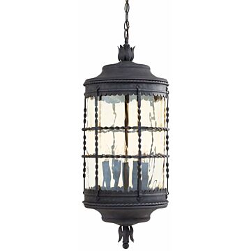 The Great Outdoors Mallorca 5 Light 32 Inch Outdoor Hanging Light in Spanish Iron