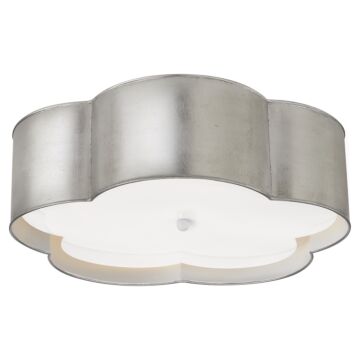 Bryce  Flush Mount in Burnished Silver Leaf and White by Visual Comfort Signature