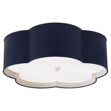 Bryce  Flush Mount in French Navy and White by Visual Comfort Signature