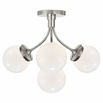 Prescott  Semi Flush Mount in Polished Nickel by Visual Comfort Signature