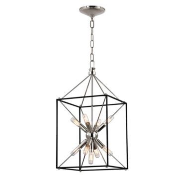 Glendale Nine Light Pendant in Polished Nickel Black by Hudson Valley
