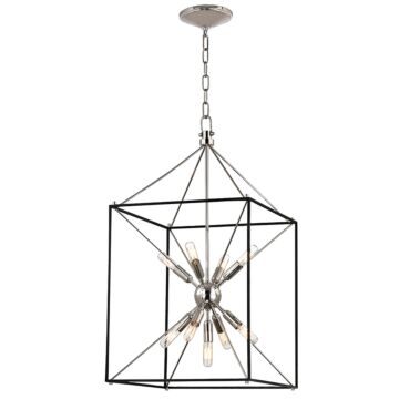 Glendale Nine Light Pendant in Polished Nickel Black by Hudson Valley