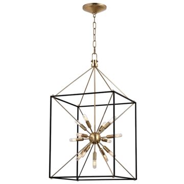Glendale 13 Light Chandelier in Aged Brass Black by Hudson Valley