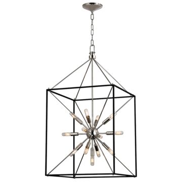 Glendale 13 Light Chandelier in Polished Nickel Black by Hudson Valley