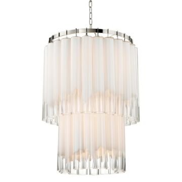 Tyrell Nine Light Pendant in Polished Nickel by Hudson Valley