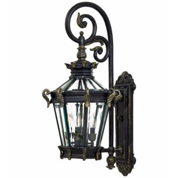 Stratford Hall Four Light Wall Mount in Heritage Gold Highlights by Minka Lavery