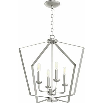 4LT Entry Series Four Light Entry Pendant in Satin Nickel by Quorum International