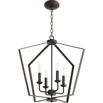 4LT Entry Series Four Light Entry Pendant in Oiled Bronze by Quorum International