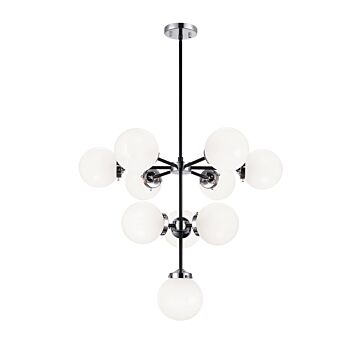 Maru Ten Light Chandelier in Chrome by Matteo Lighting