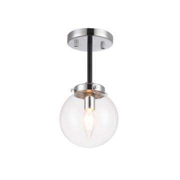 Maru One Light Flush Mount in Chrome by Matteo Lighting