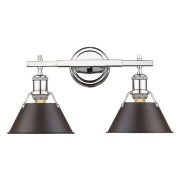 Orwell CH Two Light Bath Vanity in Chrome by Golden