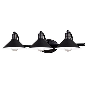 Akron 3-Light Bathroom Vanity Light in Oil Rubbed Bronze and Matte White