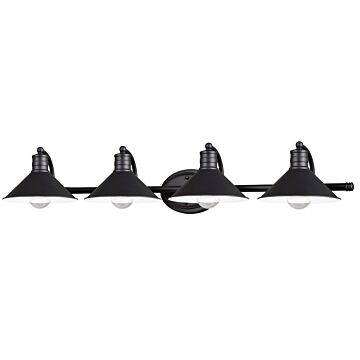 Akron 4-Light Bathroom Vanity Light in Oil Rubbed Bronze and Matte White