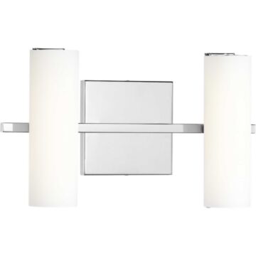 Colonnade LED 2-Light LED Bathroom Vanity Light in Polished Chrome