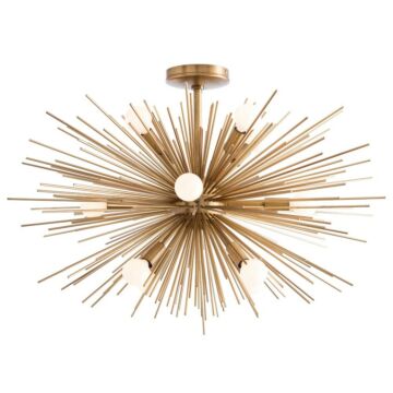 Arteriors Zanadoo 30 Inch 12 Light Fixed Chandelier in Antique Brass