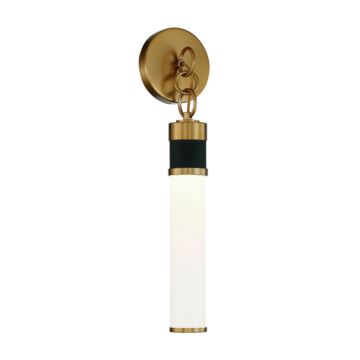 Savoy House Abel LED Wall Sconce in Matte Black with Warm Brass Accents