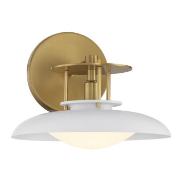 Gavin One Light Wall Sconce in Whiteith Warm Brass Accents by Savoy House