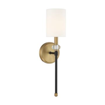 Tivoli One Light Wall Sconce in Matte Blackith Warm Brass Accents by Savoy House