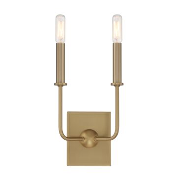 Avondale Two Light Wall Sconce in Warm Brass by Savoy House