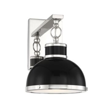 Corning One Light Wall Sconce in Blackith Polished Nickel Accents by Savoy House