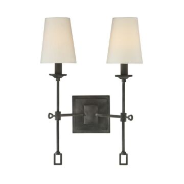 Lorainne Two Light Wall Sconce in Oxidized Black by Savoy House