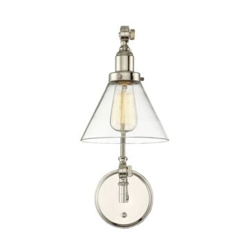 Drake One Light Wall Sconce in Polished Nickel by Savoy House