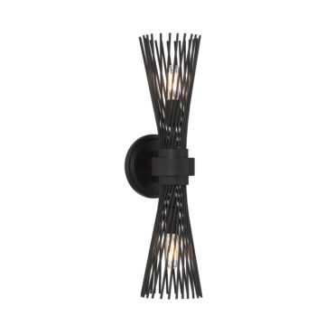 Longfellow Two Light Wall Sconce in Matte Black by Savoy House
