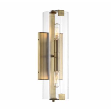 Winfield Two Light Wall Sconce in Warm Brass by Savoy House