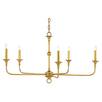 Nottaway 5-Light Chandelier in Contemporary Gold Leaf