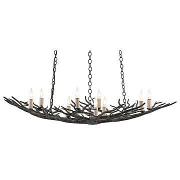 Rainforest 9-Light Chandelier in Rustic Bronze