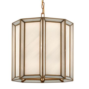 Daze 1-Light Pendant in Antique Brass with White