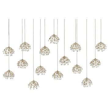 Crystal 15-Light 15 Light Pendant in Crystal with Contemporary Silver with Silver