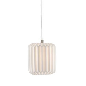 Dove 1-Light Pendant in Painted Silver with White