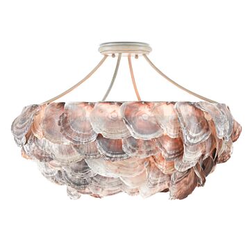Seahouse 6-Light Chandelier in Smokewood with Natural Shell