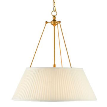 Lytham 1-Light LED Pendant in Antique Gold Leaf with White
