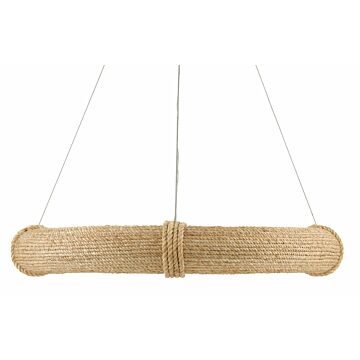 Portmeirion 8-Light Chandelier in Satin Black with Abaca Rope