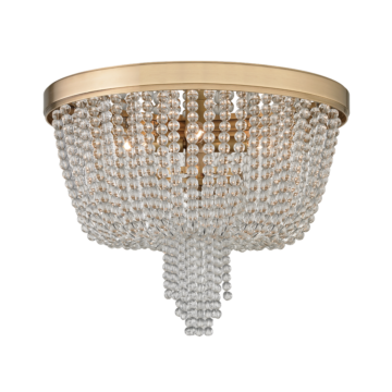 Royalton Four Light Flush Mount in Aged Brass by Hudson Valley