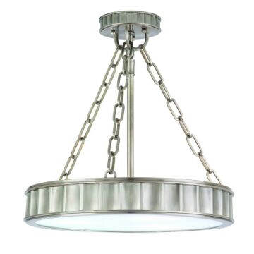 Middlebury Three Light Semi Flush Mount in Historic Nickel by Hudson Valley