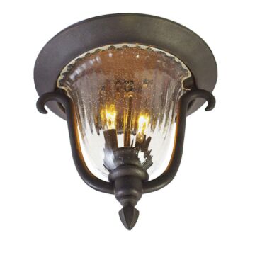 Santa Barbara Two Light Outdoor Flush Mount in Textured Matte Black by Kalco