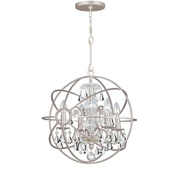 Solaris Four Light Mini Chandelier in Olde Silver by Crystorama