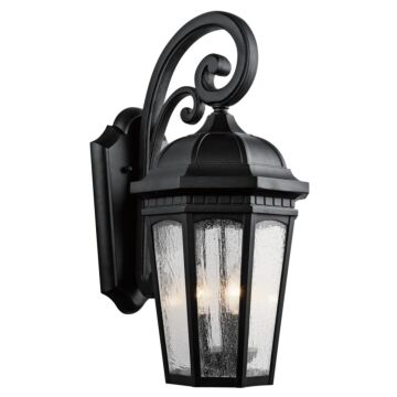 Courtyard Three Light Outdoor Wall Mount in Textured Black by Kichler