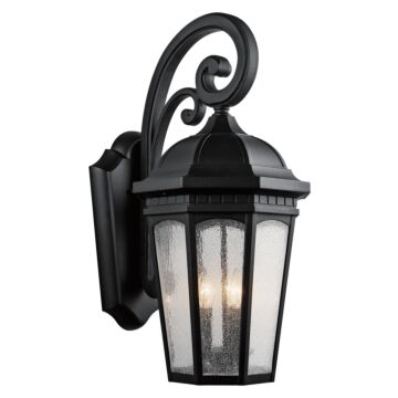 Courtyard Three Light Outdoor Wall Mount in Textured Black by Kichler