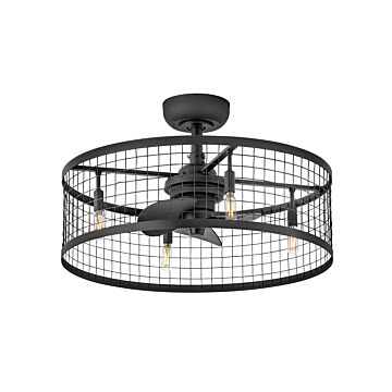 Finnigan 4-Light 24" LED Fandelier Light in Matte Black