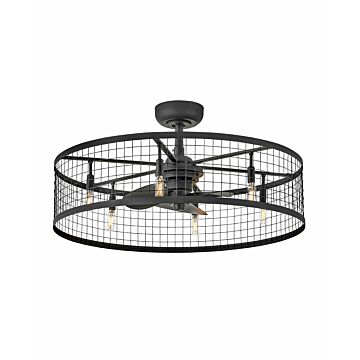 Finnigan 6-Light 30" LED Fandelier Light in Matte Black