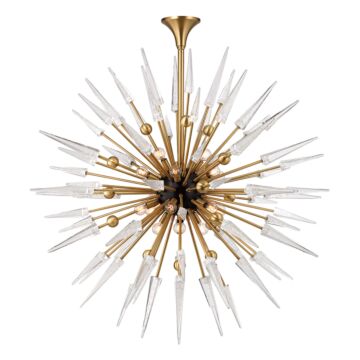 Sparta 18 Light Chandelier in Aged Brass by Hudson Valley