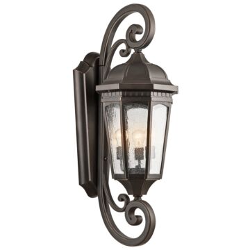 Courtyard Three Light Outdoor Wall Mount in Rubbed Bronze by Kichler