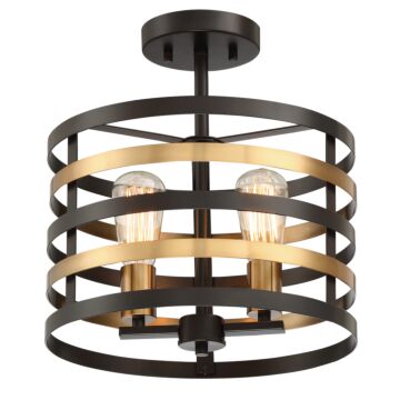 Mya 2-Light Semi-Flush Mount in Antique Bronze