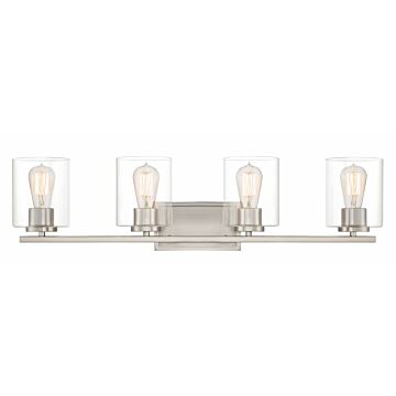 Liam 4-Light Bathroom Vanity Light Bar in Platinum (Satin)